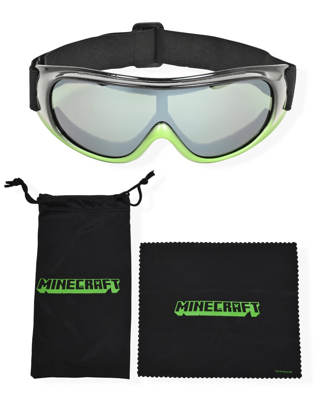 minecraft snow goggles with matching pouch and cleaning cloth