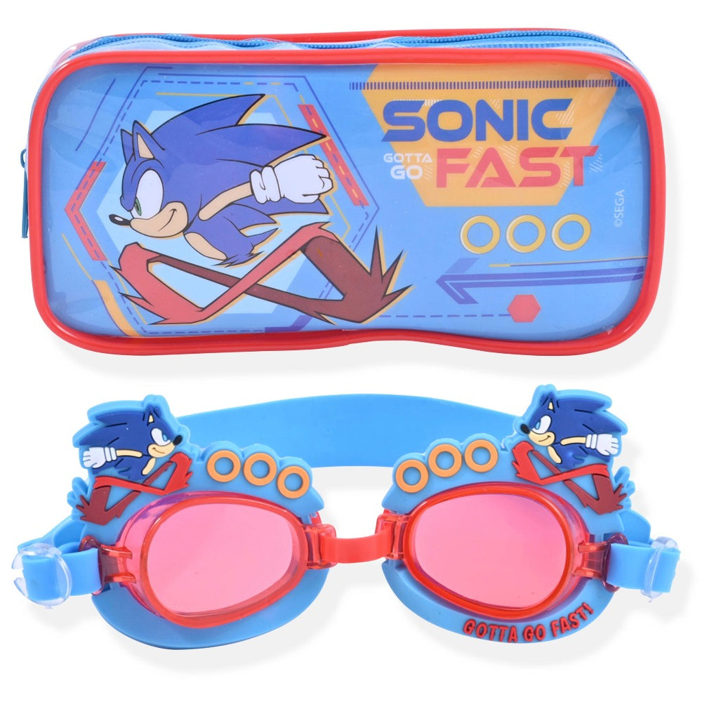 sonic swim goggles and case set